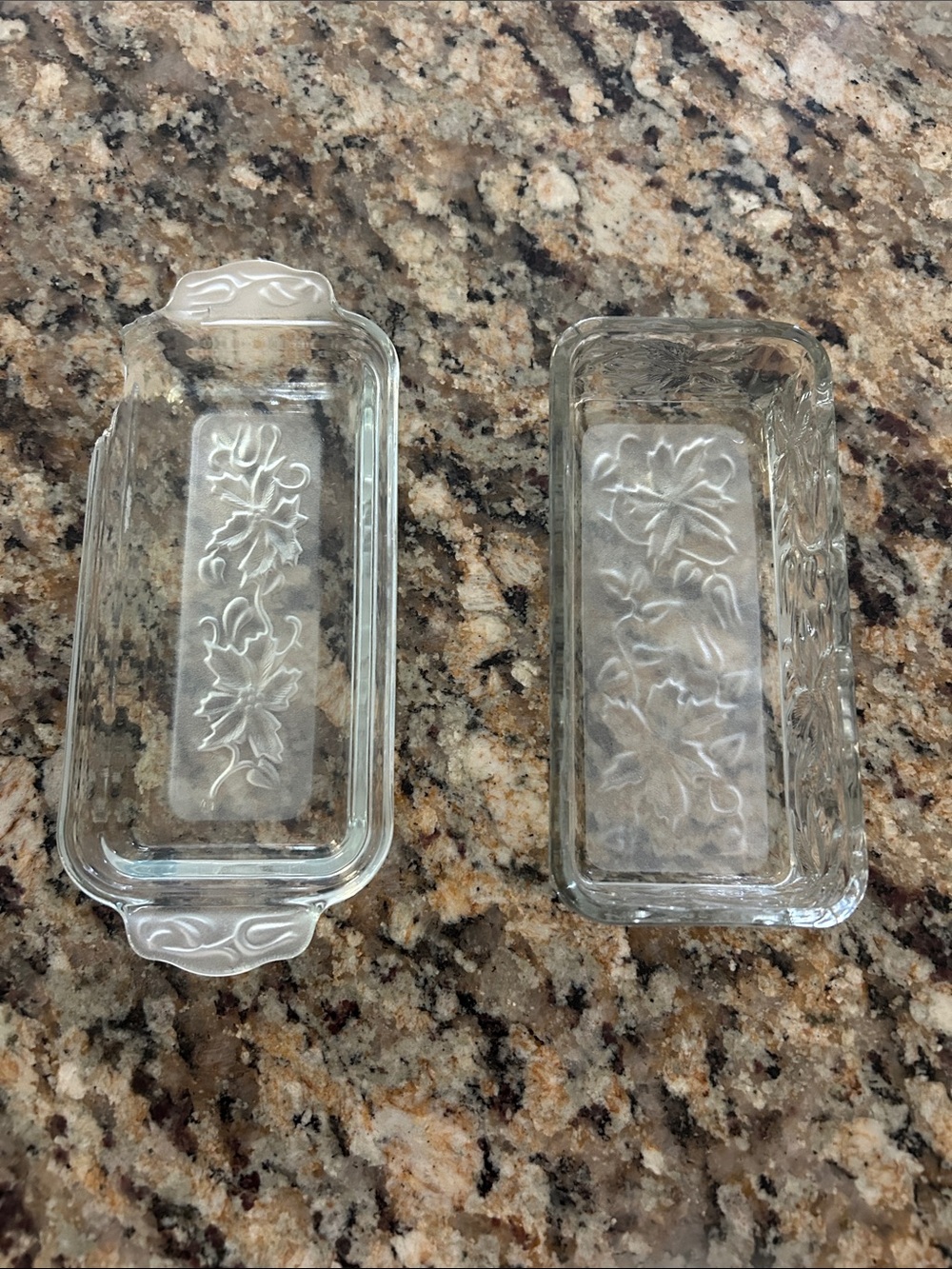 Fancy Floral-Pressed Glass Butter Dish Set - Clear
